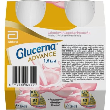 Glucerna Advance 1.6kcal jahodová příchuť perorální roztok 4x220ml