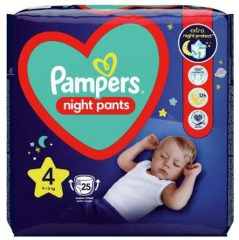 Pampers Night Pants 4 plenk.kalhotky 9-15kg 25ks