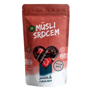 Müsli srdcem jahoda & čokoláda protein 250g Topnatur