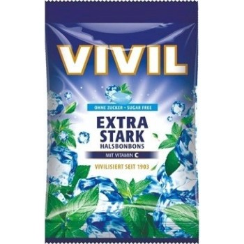 Vivil Extra silný mentol+vitamín C bez cukru 120g