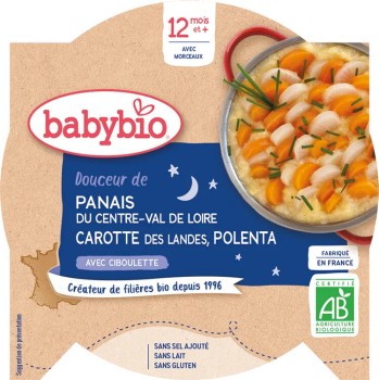 BABYBIO večerní menu pastinák-mrkev-polenta 12m+ 230g