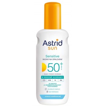 Astrid SUN Sensitive opalovací mléko sprej SPF50+ 150ml