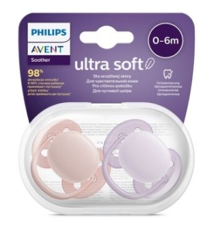 Philips AVENT Šidít.Ultrasoft 0-6m dívka 2ks