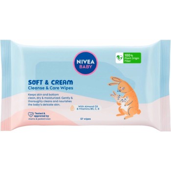 Nivea Baby Soft & Cream čisticí ubrousky 57ks