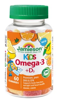 JAMIESON Omega-3 +Vitamin D3 Kids Gummies 60ks