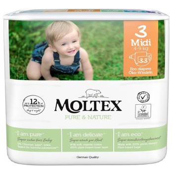 Moltex Pure&Nature 3 Midi plenk.kalhot.4-9kg 33ks