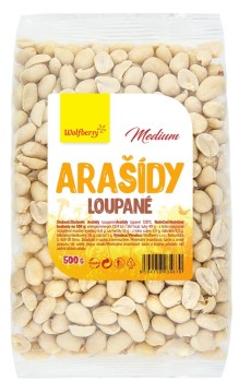 Arašídy loupané medium 500g Wolfberry