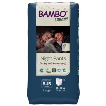 Bambo Dreamy Night Pants Unisex plenkové kalhotky 35-50kg, 8-15let 10ks