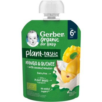 Gerber kapsička mango a kdoule s kokosovým mlékem BIO 80g 6M+