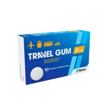 Travel Gum 20 mg léčivé žvýkací gumy 10 ks