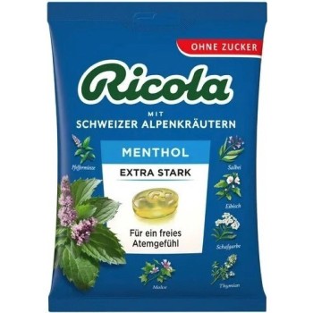 RICOLA Mentol Extra silný bez cukru 75g