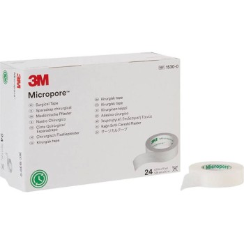 3M Micropore papírová náplast bílá 1.25cm x 9.1m 24ks