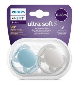 Philips AVENT Šidít.Ultrasoft 6-18m chlapec 2ks