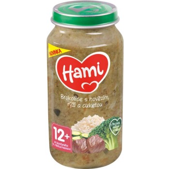 Hami Brokolice s hovězím rýží a cuketou 250g 12M+