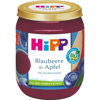 HiPP Jablka s borůvkami BIO 4/6m 160g