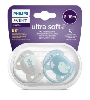 Philips AVENT Šidít.Ultrasoft 6-18m chlap./obr.2ks