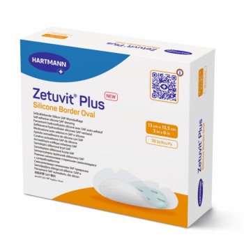 Zetuvit Plus Silicone Border Oval 13x15.5cm 10ks