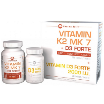 Vitamin K2 MK7 + D3 Forte 125tbl + Vitamin D3 Forte 2000 I.U. 30tbl
