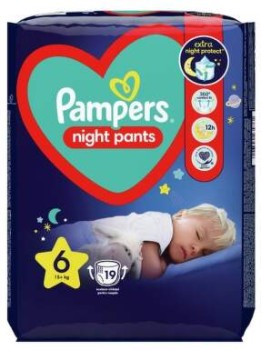 Pampers Night Pants 6 plenk.kalhotky 15kg+ 19ks