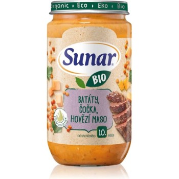 Sunar příkrm Batáty, Červená čočka, Hovězí maso BIO 235g