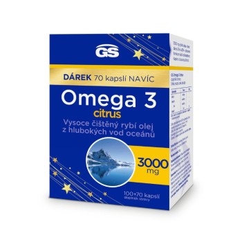 GS Omega 3 citrus 3000mg cps.100+70 dárek