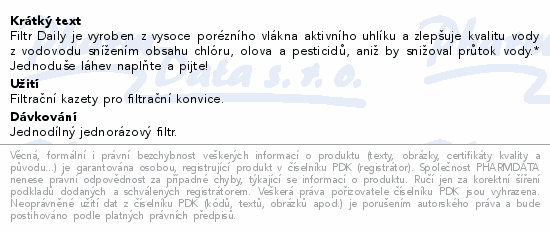 Informace o produktu:<br> Philips Náhradní filtr pro Daily láhve 3ks