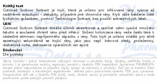 Informace o produktu:<br> Cutimed Sorbion Sorbact 10x10cm krytí 10ks